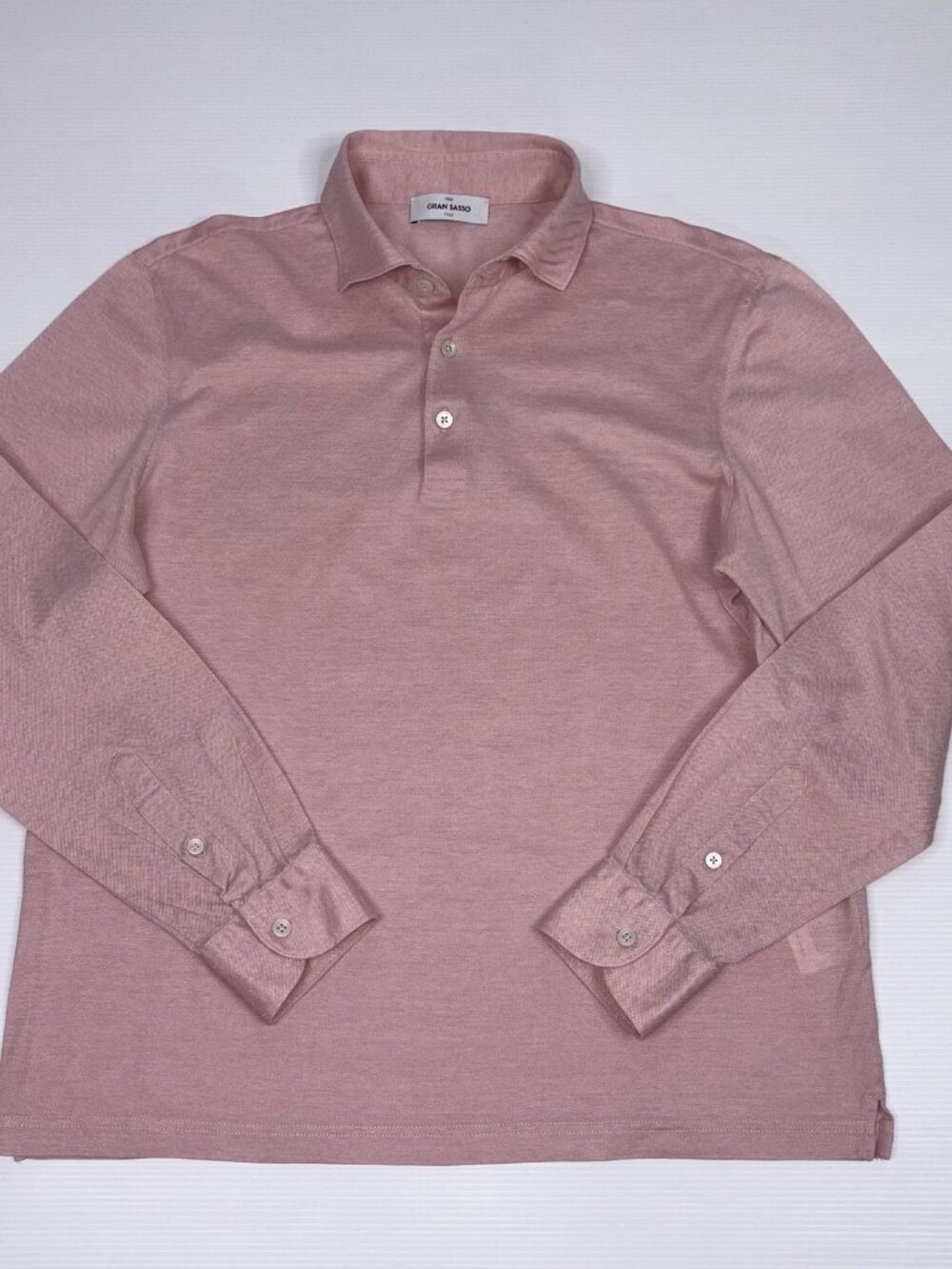 GRAN SASSO men's long-sleeve polo shirt size Large LIKE NEW